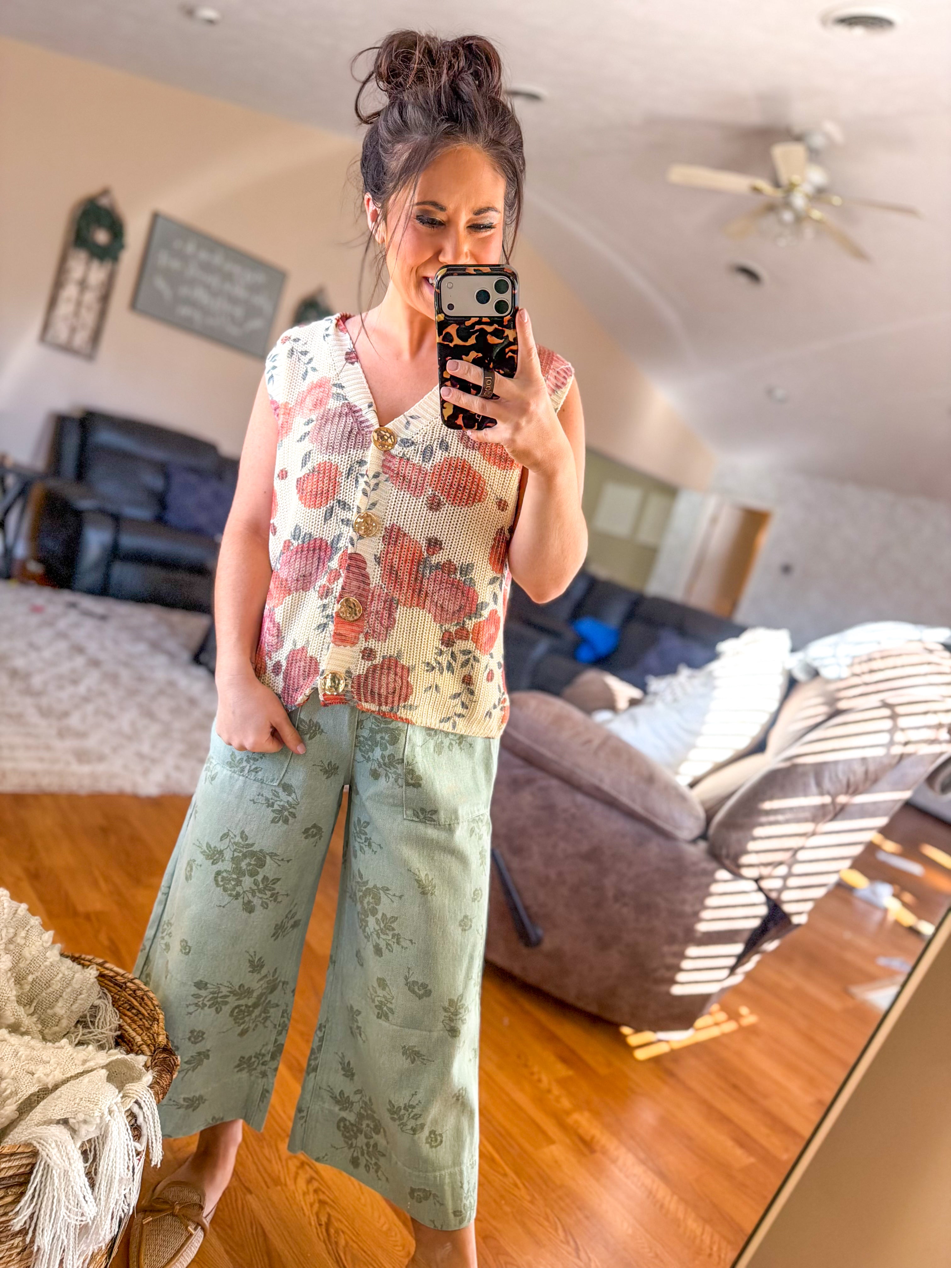 Blush Garden Button Vest