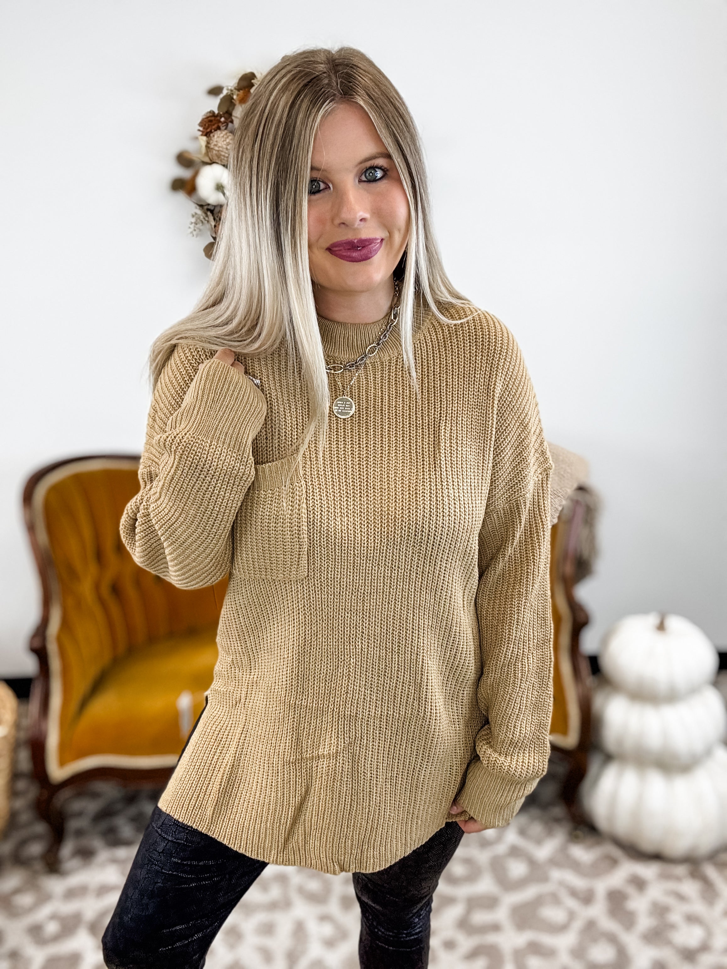 Feel The Love Top -  Taupe FINAL SALE