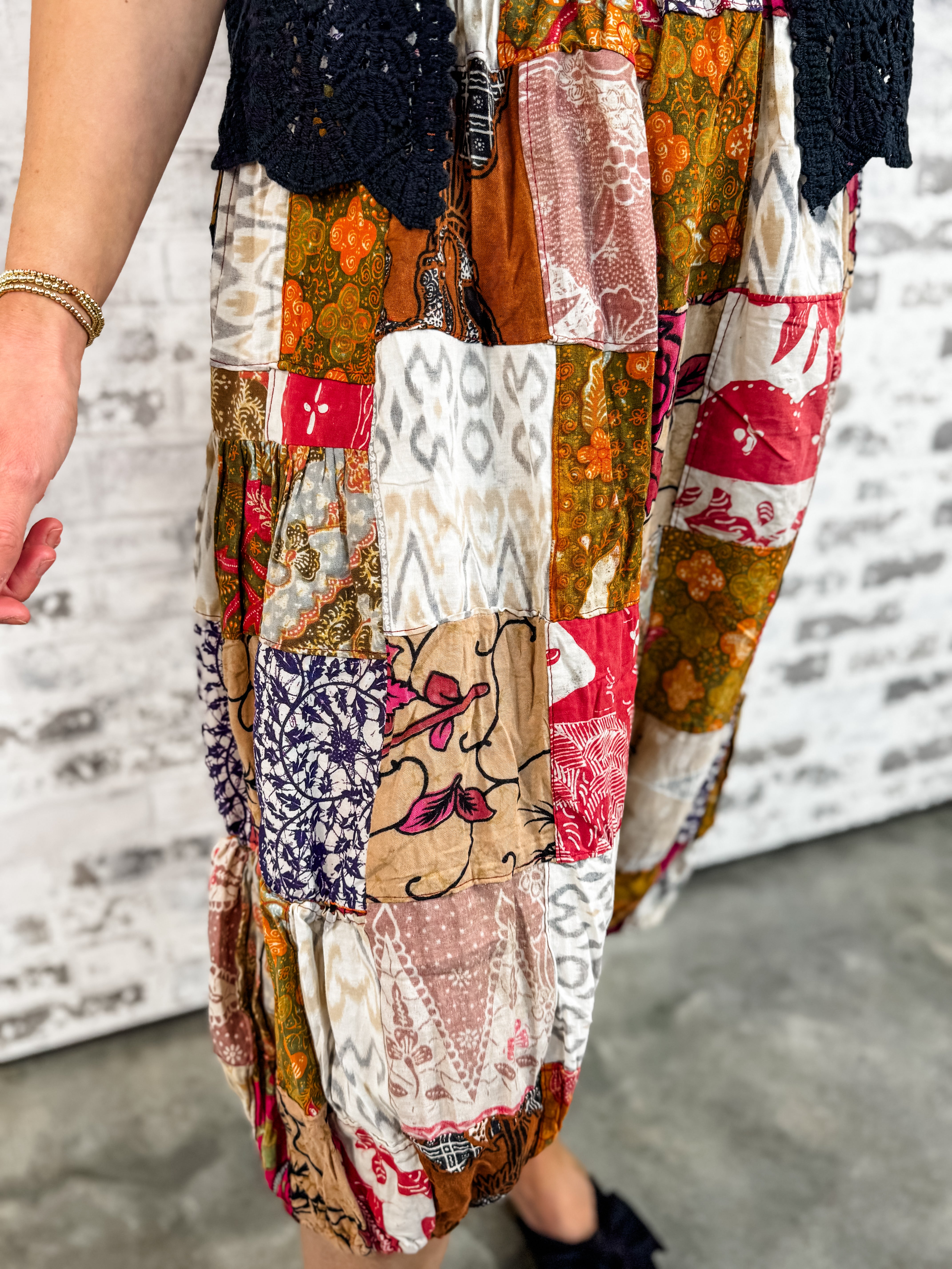 JG Patchwork sunrise Pant - Red