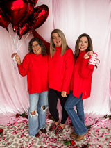 Soft Luxe Ribbed Sweater - Red