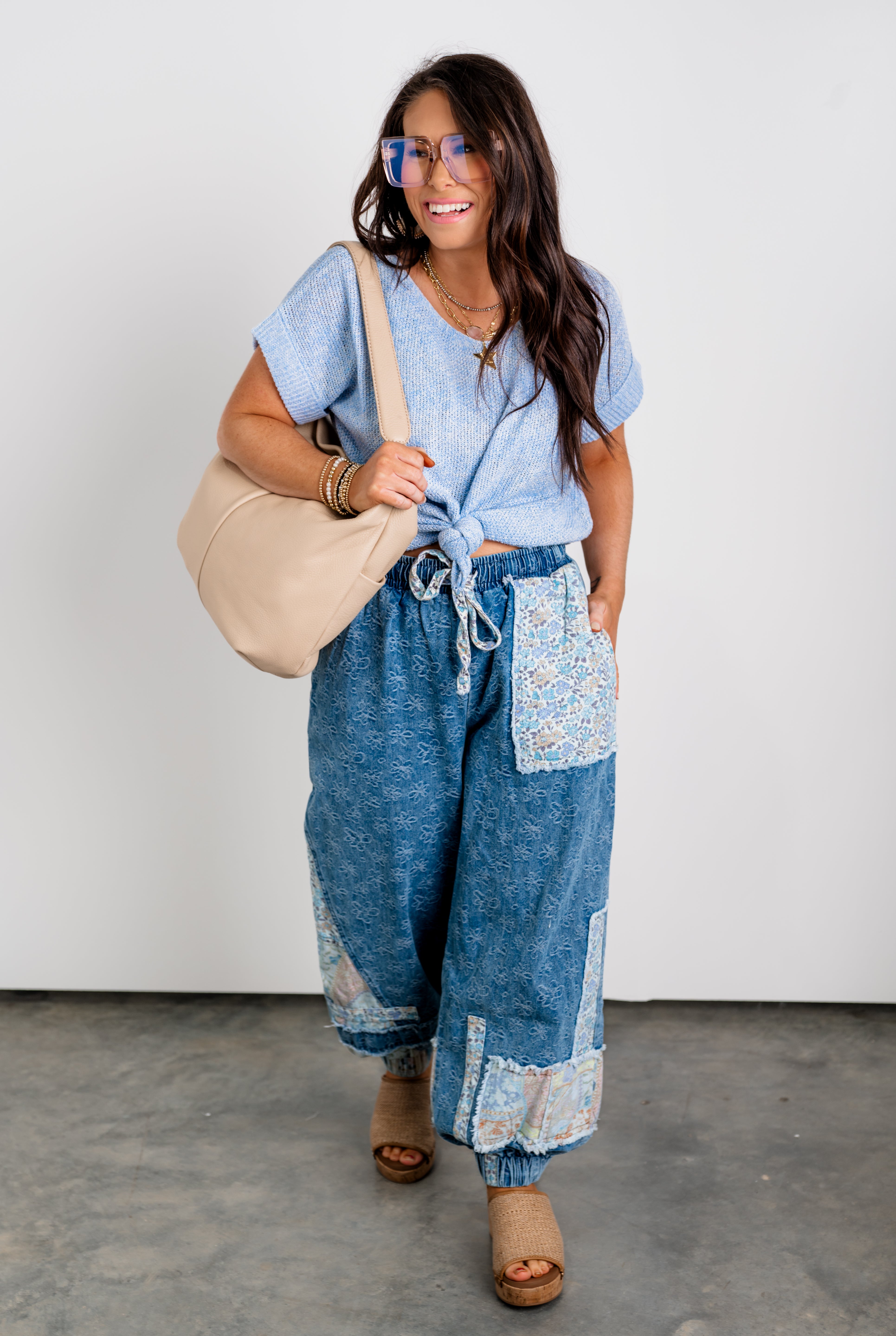 Daily Drift Knit Top - Denim Blue