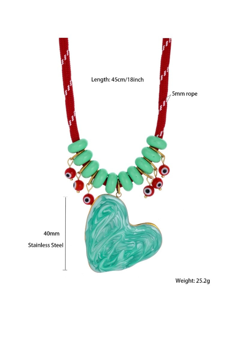 Bold Heart Cord Necklace