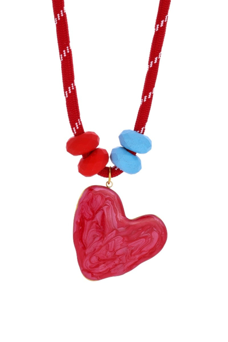 Bold Heart Cord Necklace