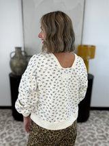 Floral Whimsy Oversized Top - Cream
