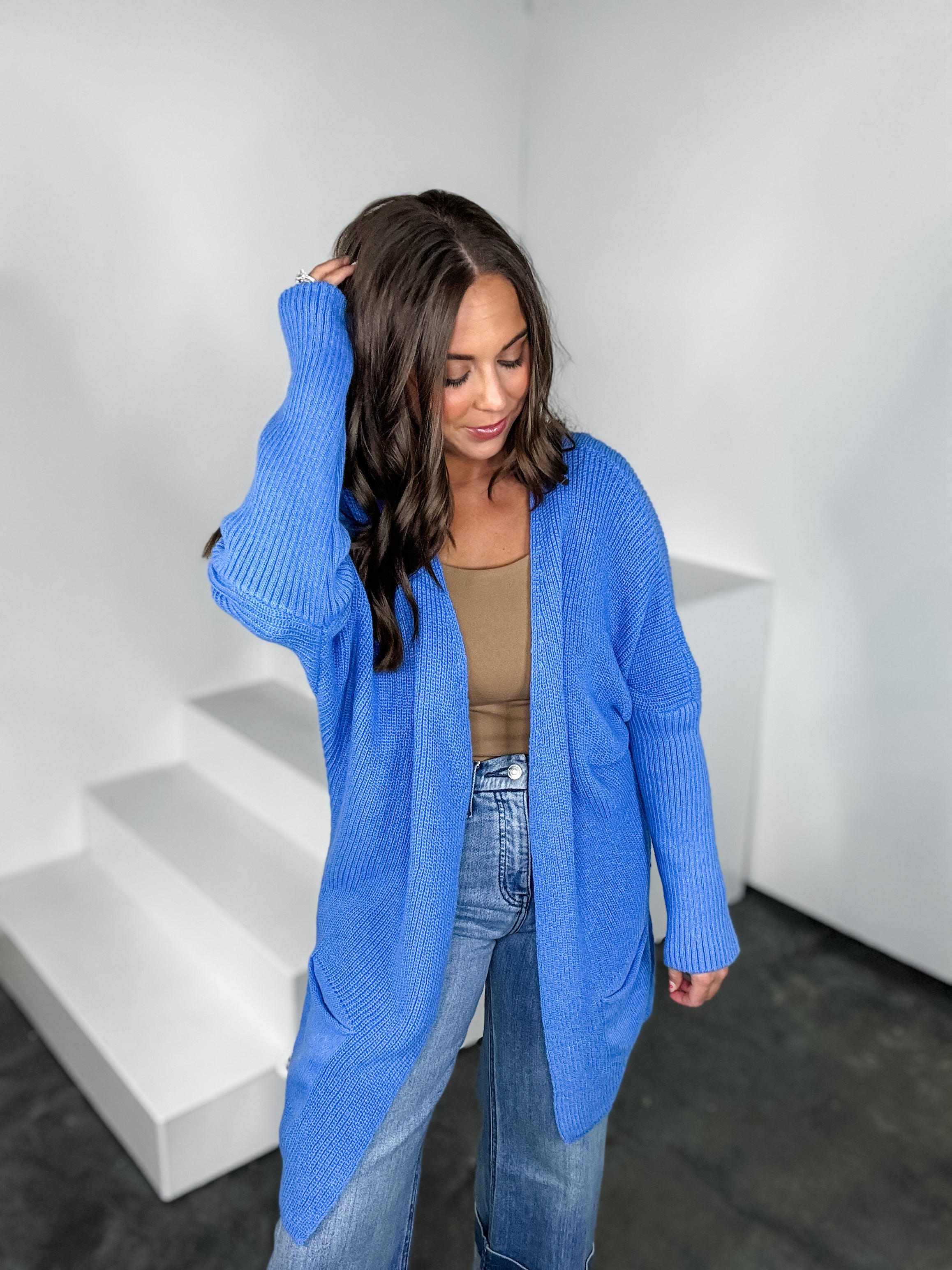 Casual Charm Cardigan - Blue