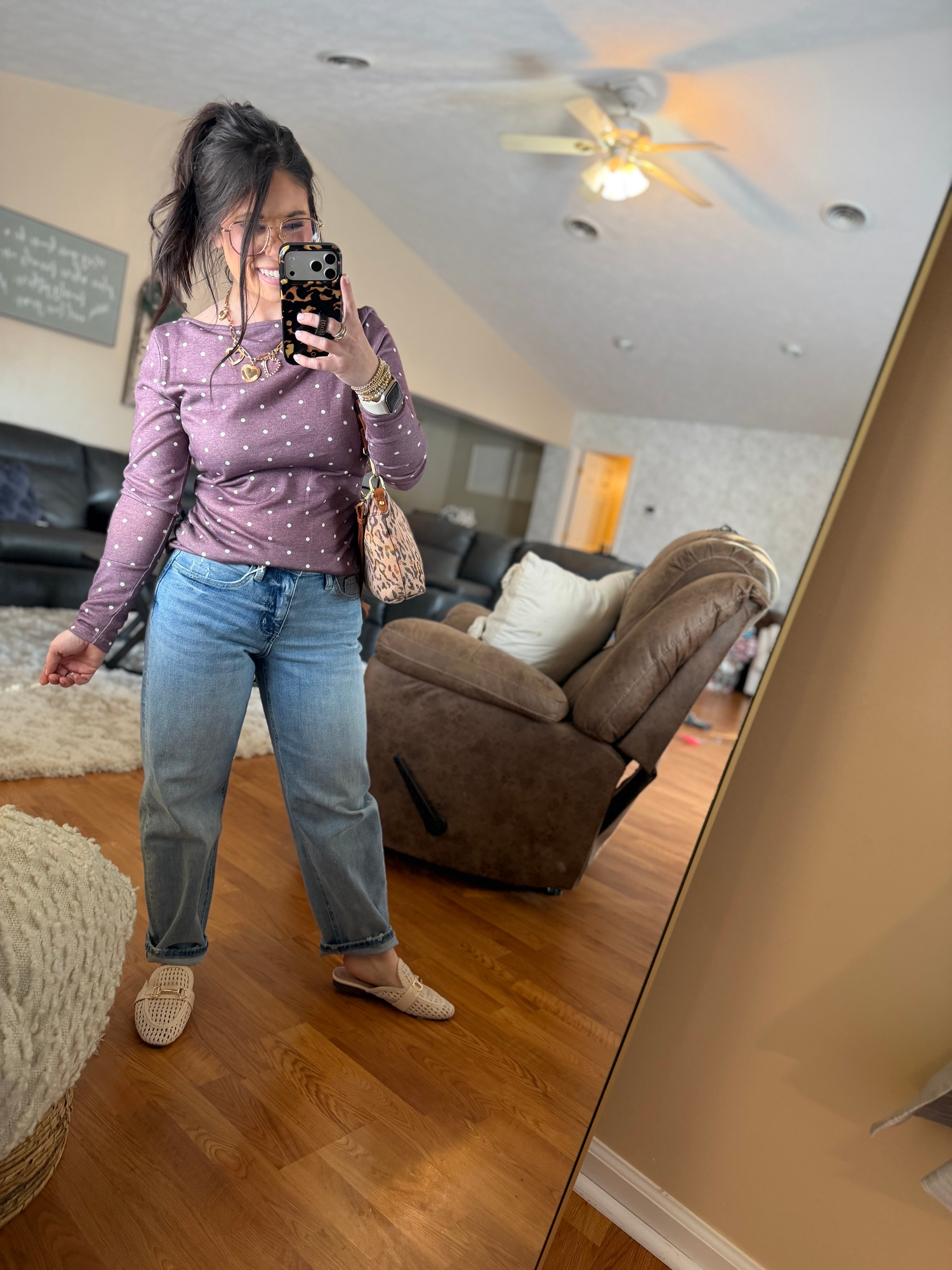 Timeless Dot Knit Top - Plum *Final Sale*
