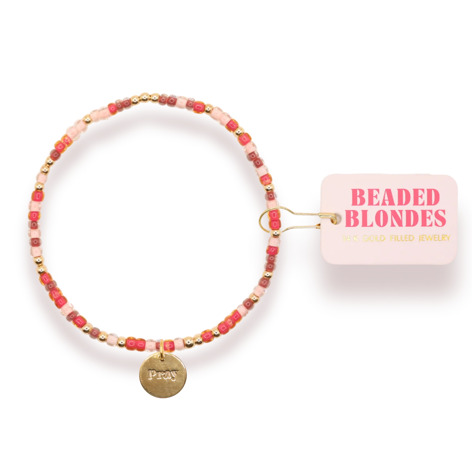 Beaded Blondes Pray Charm Sprinkle Bracelet - Extended