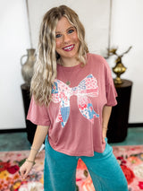 Quilted Bow Graphic Top