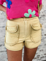 Chill Mode Cargo Shorts - Yellow
