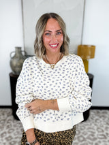 Floral Whimsy Oversized Top - Cream