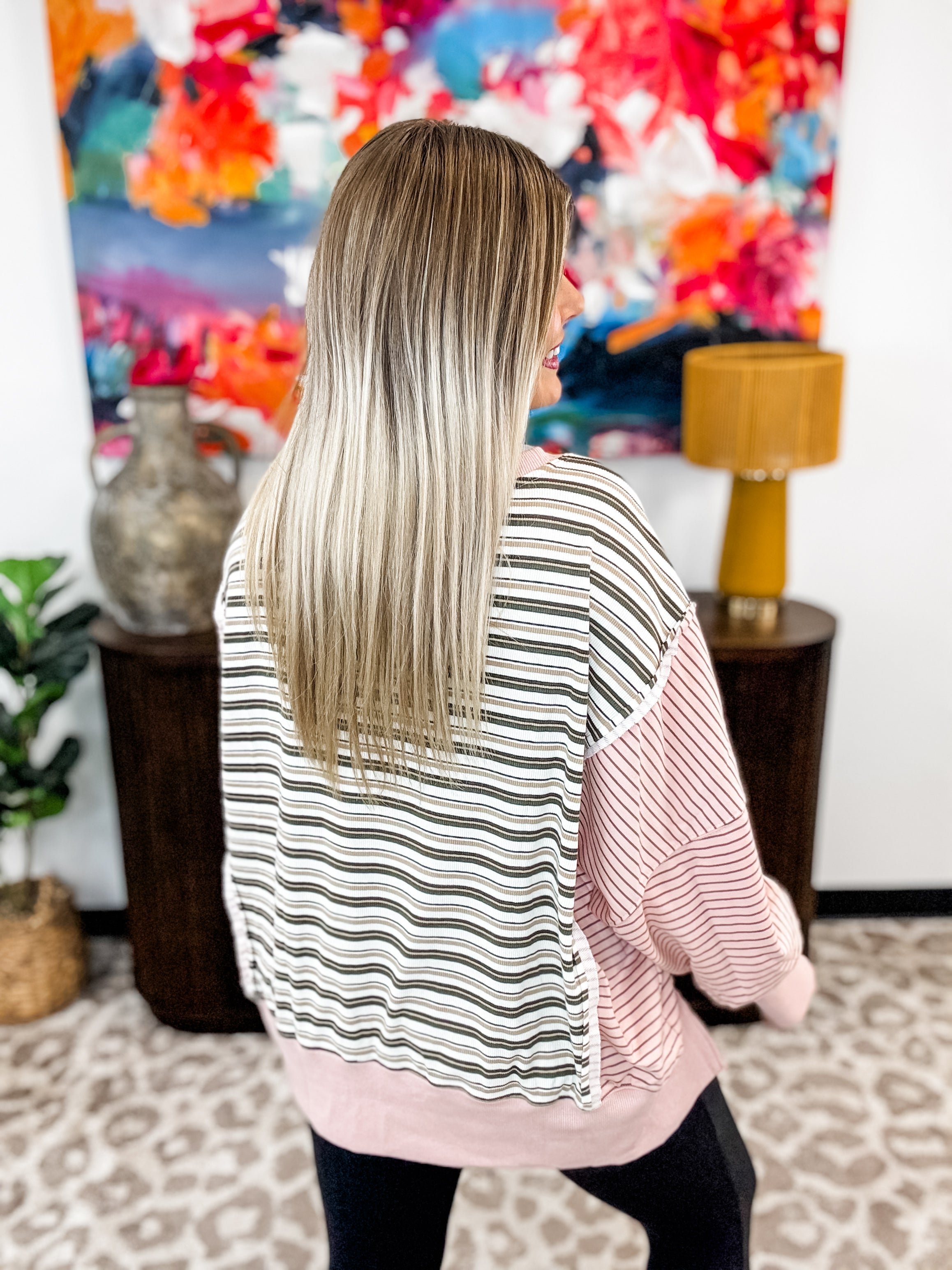 Edge & Stripe Mixed Top