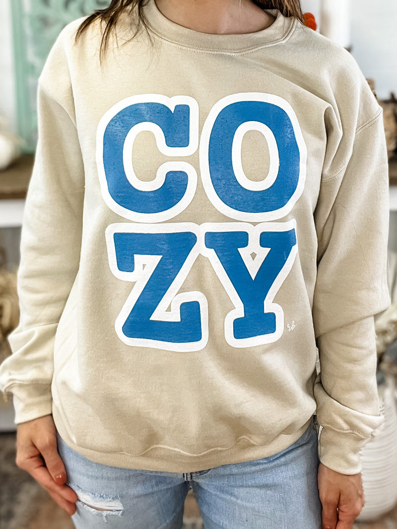 "COZY" Graphic Crewneck Sweatshirt