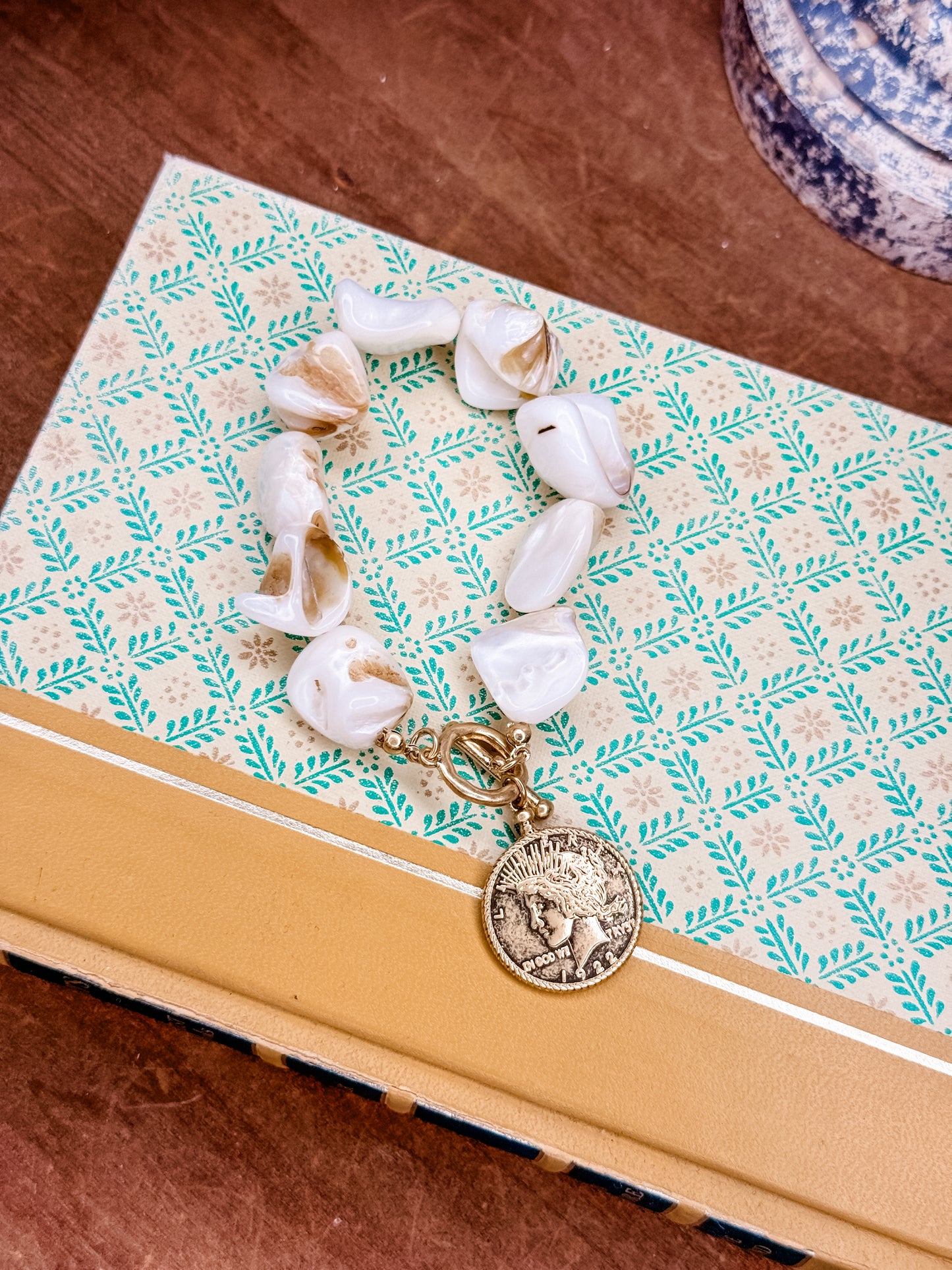 Pearl Coin Toggle Bracelet