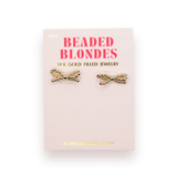 Beaded Blondes Gold Bow Earrings