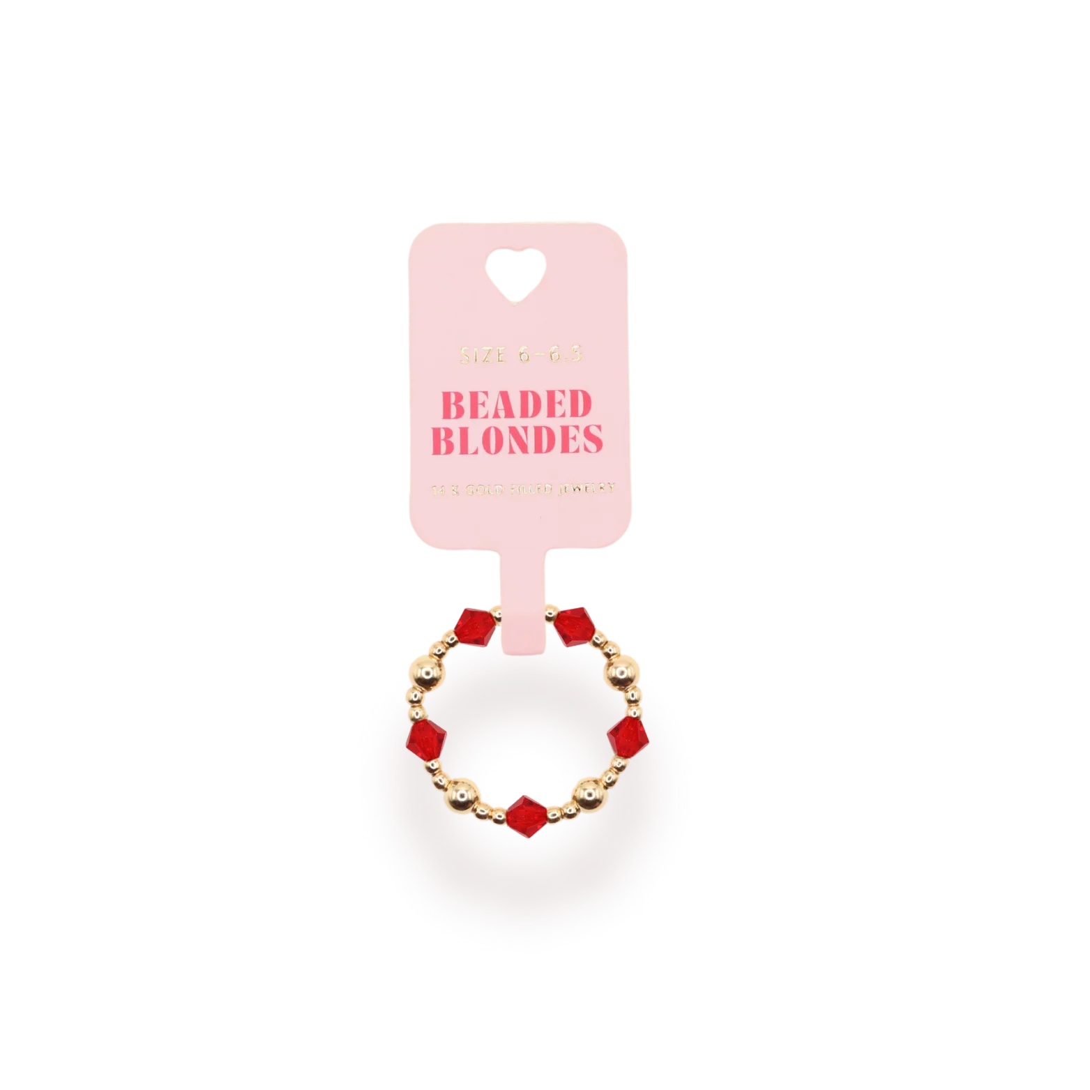 Beaded Blondes Bright Red June Ring