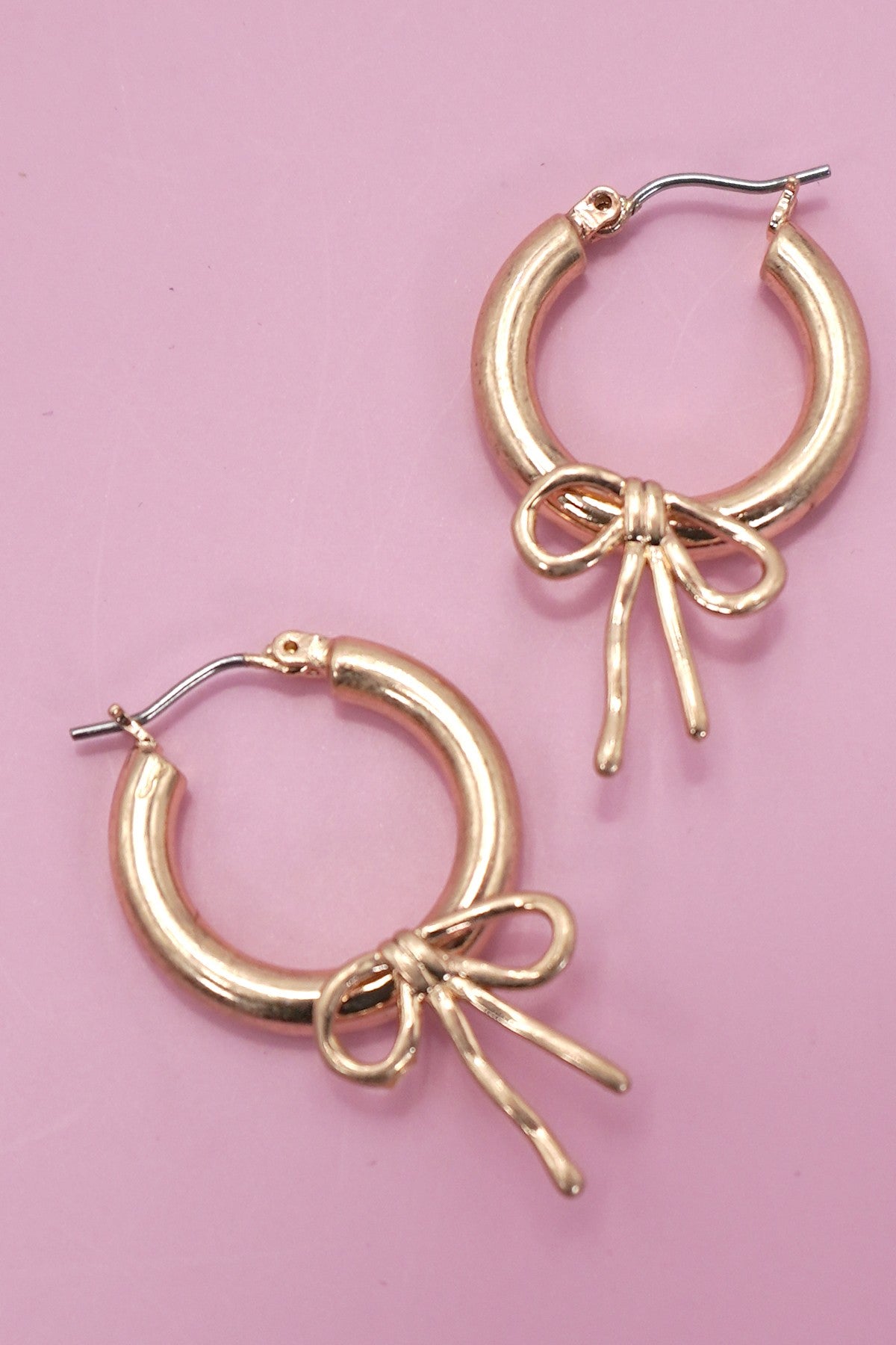 Puffy Bow Hoop Earrings