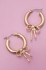 Puffy Bow Hoop Earrings