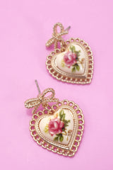 Ceramic Porcelain Bow Drop Earrings