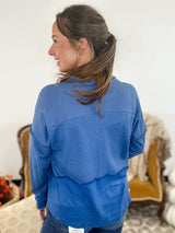 Contrast Chic Pullover - Blue FINAL SALE