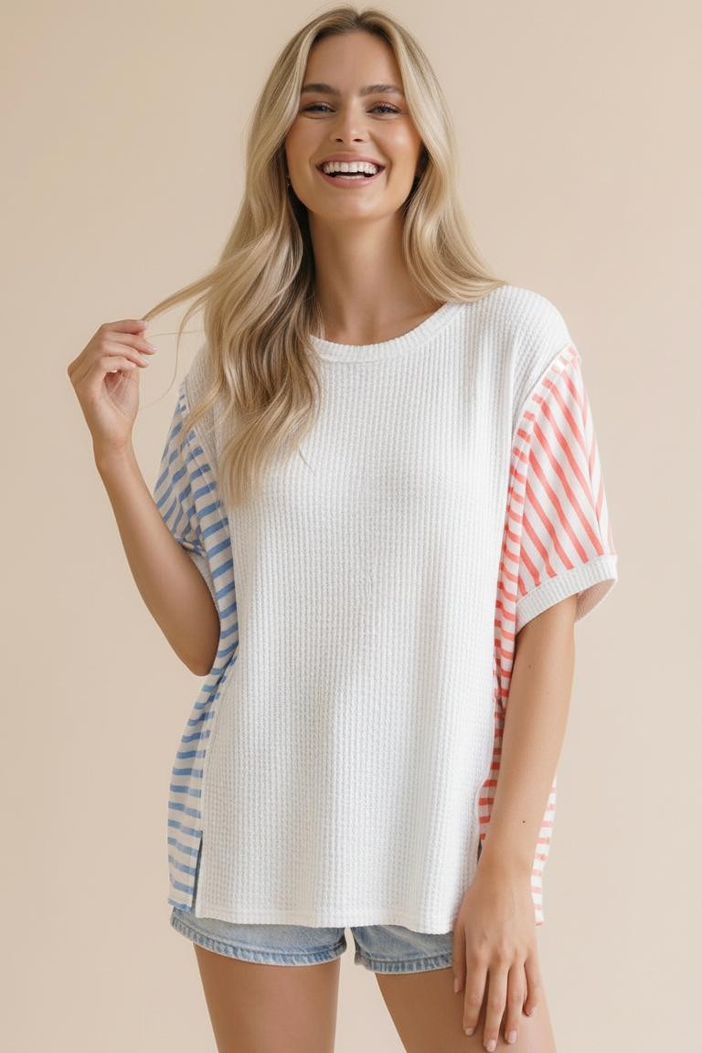 Coastal Stripe Contrast Tee