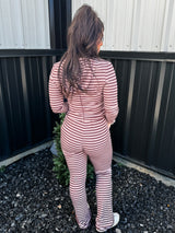 Mist & Stripes Hoodie - Mauve