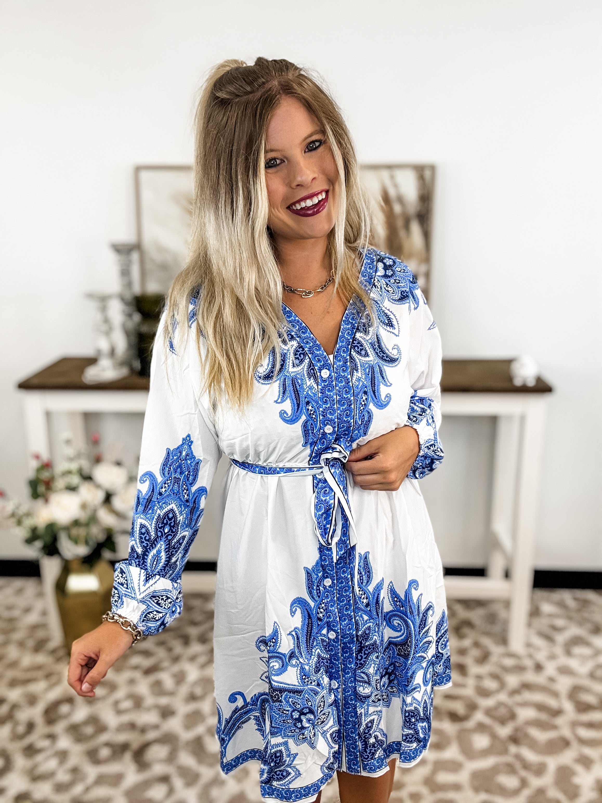 Timeless Cinch Dress - Blue