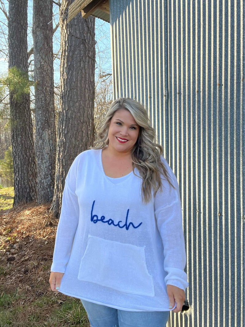 Beach Lightweight Sweater - White