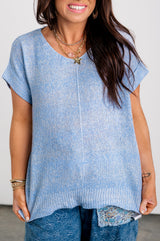 Daily Drift Knit Top - Denim Blue
