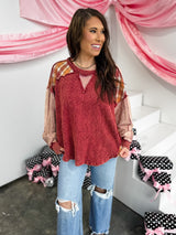 Threaded Harmony Top - Burgundy