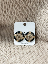 Station Coin Earrings - Black