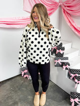 Dot & Cozy Half-Zip Top FINAL SALE