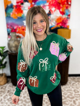 Sequin Christmas Present Pullover