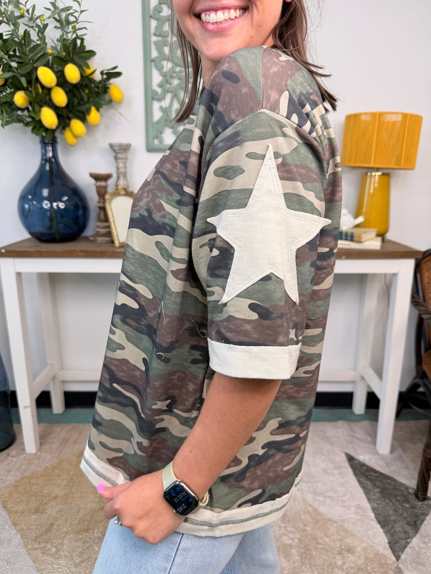 Washed Vintage Camo Top