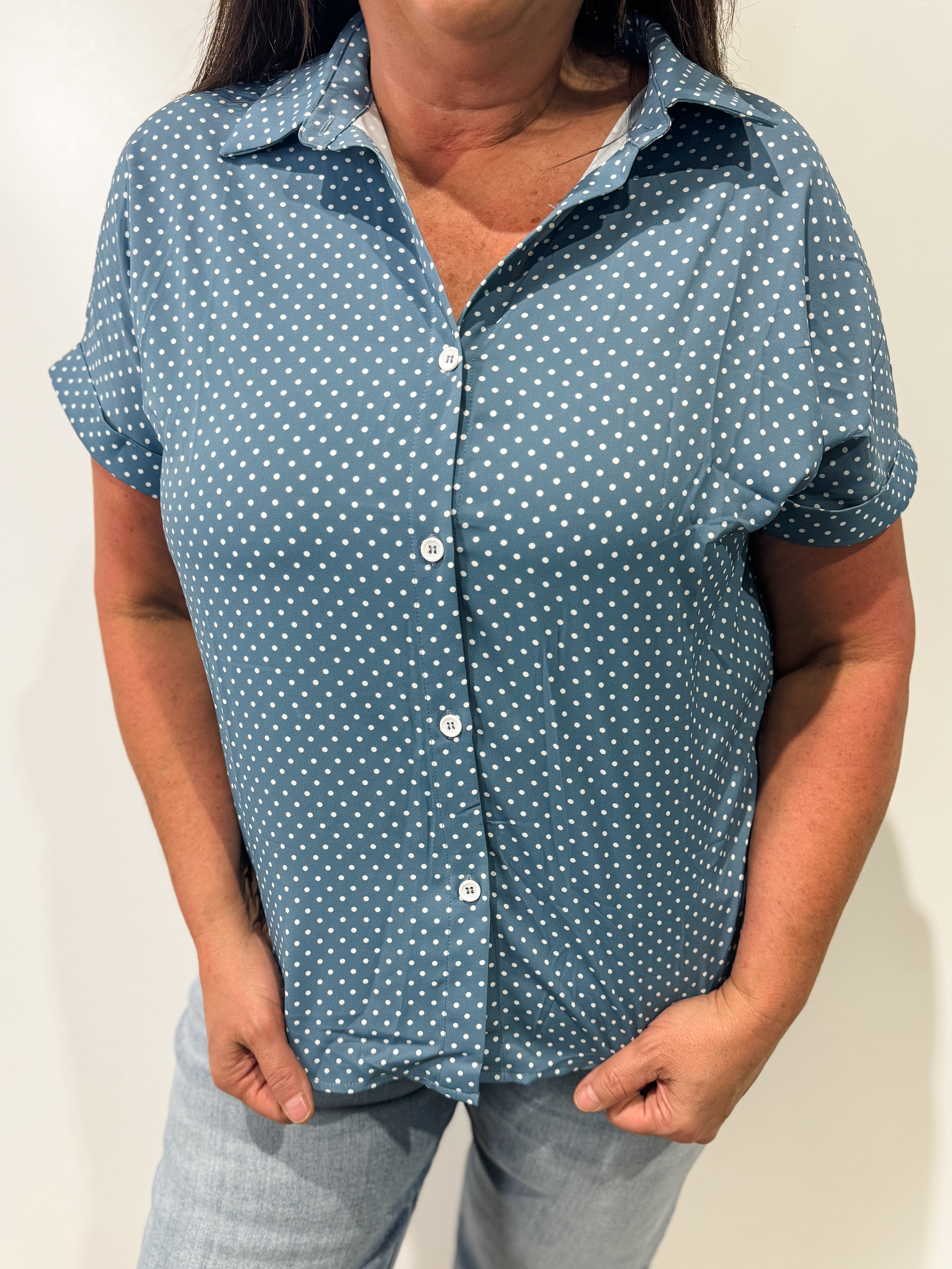 Dot & Dazzle Top - Blue