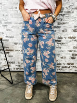 Braided Blossom Denim Pants