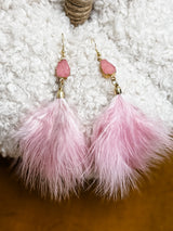 Golden Feather Tassels - Pink