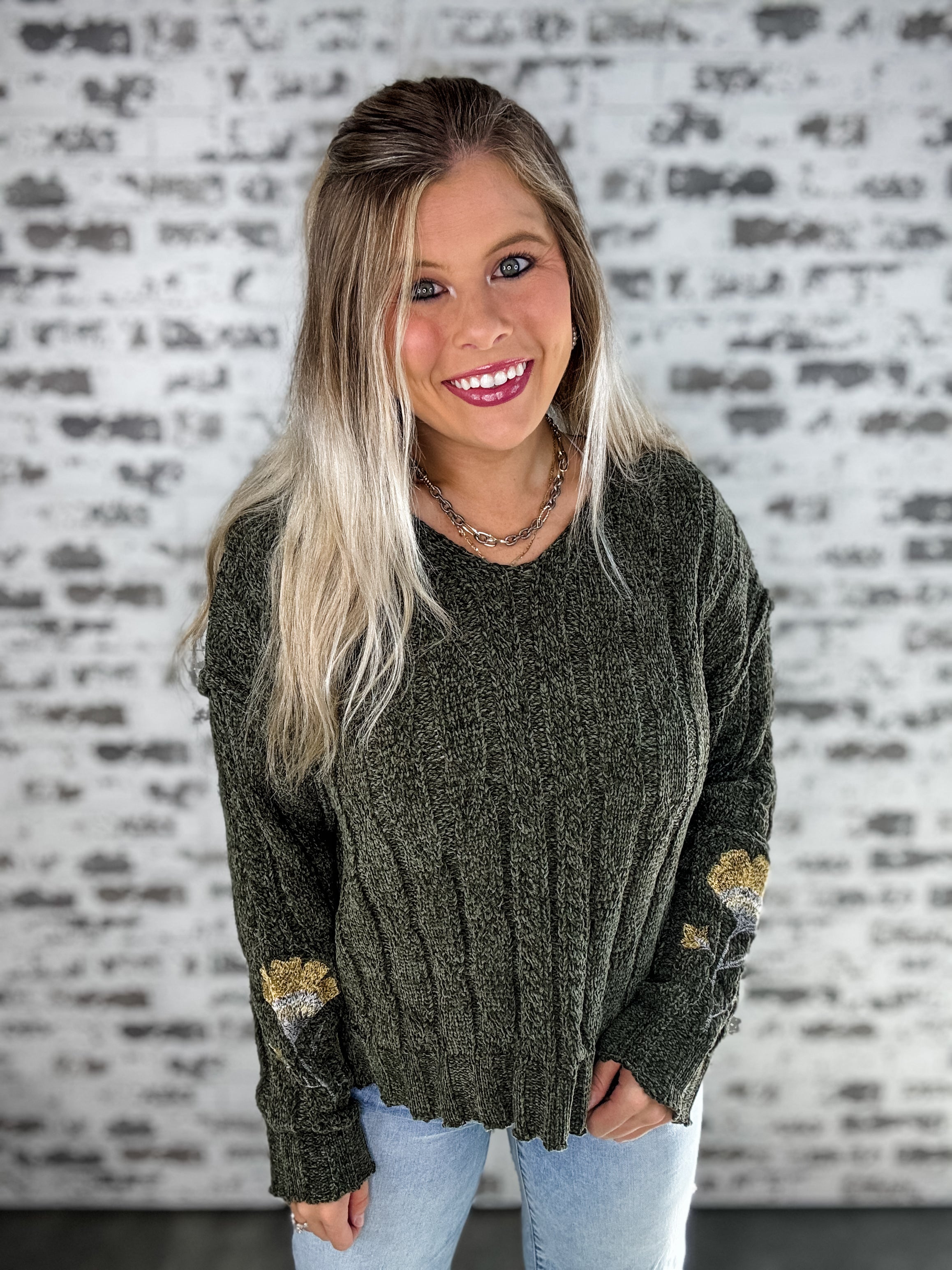 Bloom & Braids Top - Olive