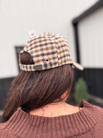 Tartan Check Curved Brim Baseball Cap
