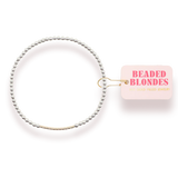 Beaded Blondes Silver With Gold Dainty Bar Bracelet