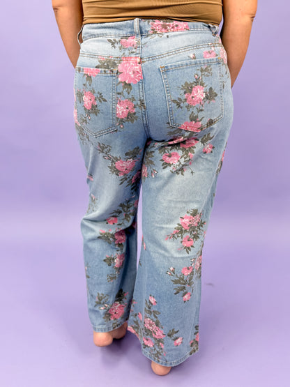 Garden Floral Bootcut Jeans FINAL SALE