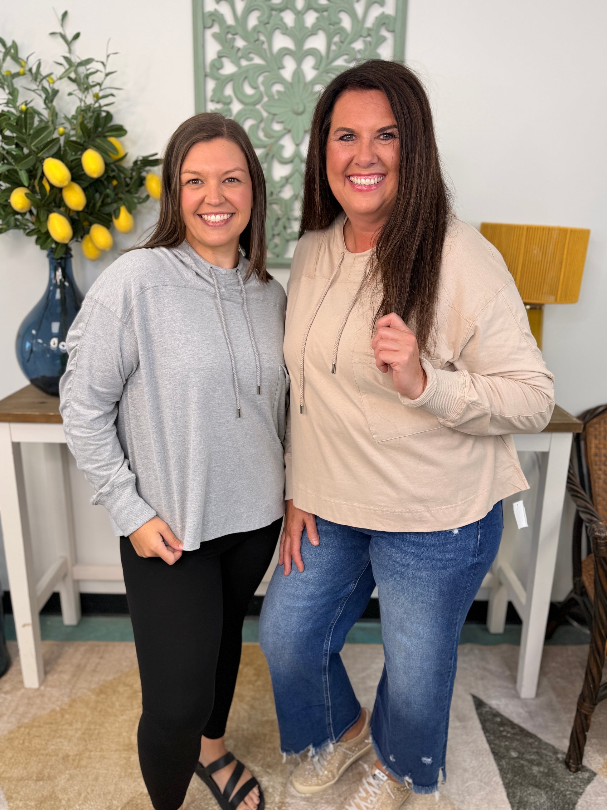 Relaxed Pocket Hoodie Pullover Top