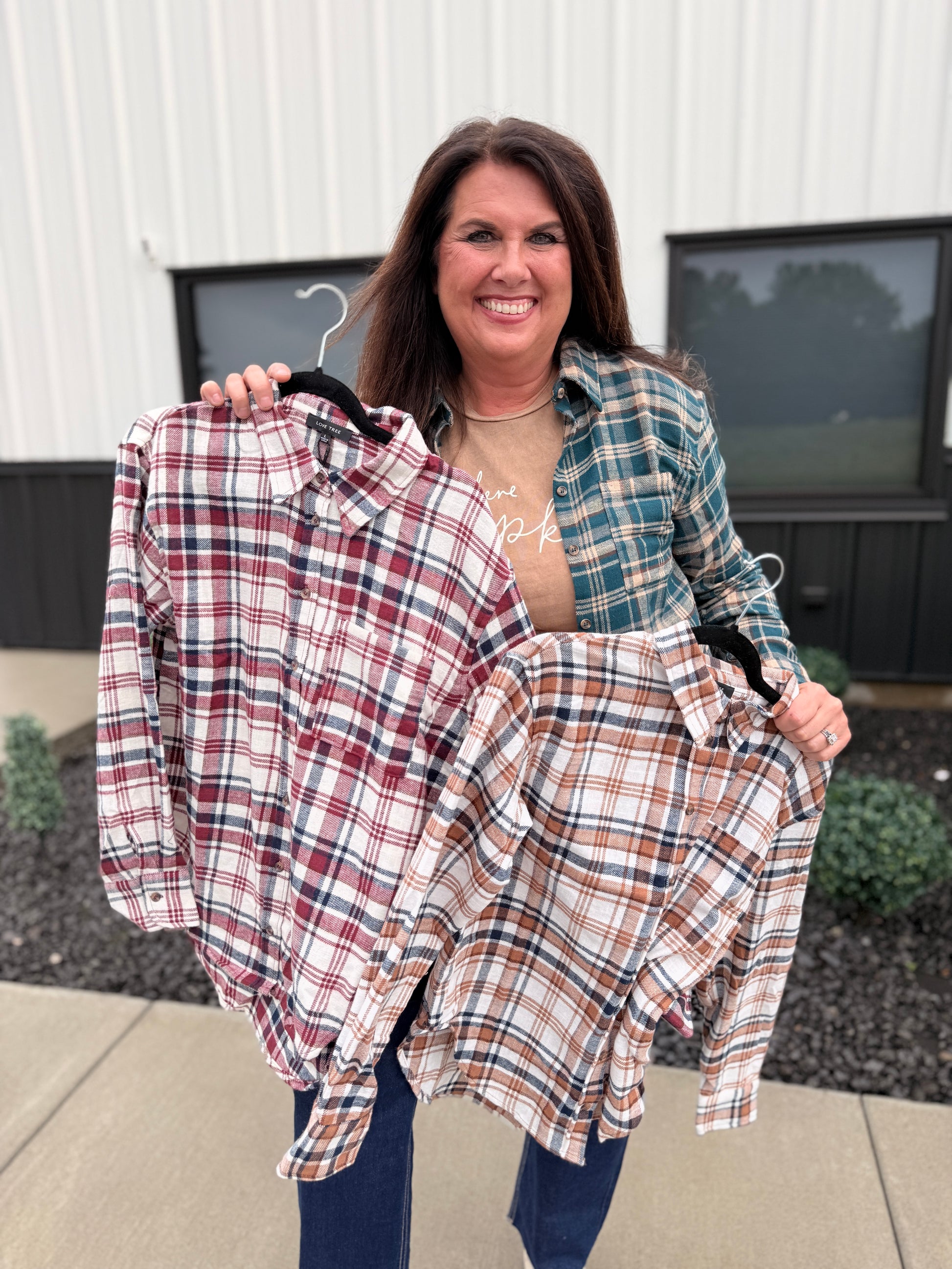 Collared Plaid Flannel Shirt