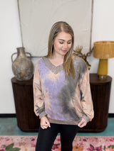 Cloud Dye Lounge Top - Mauve