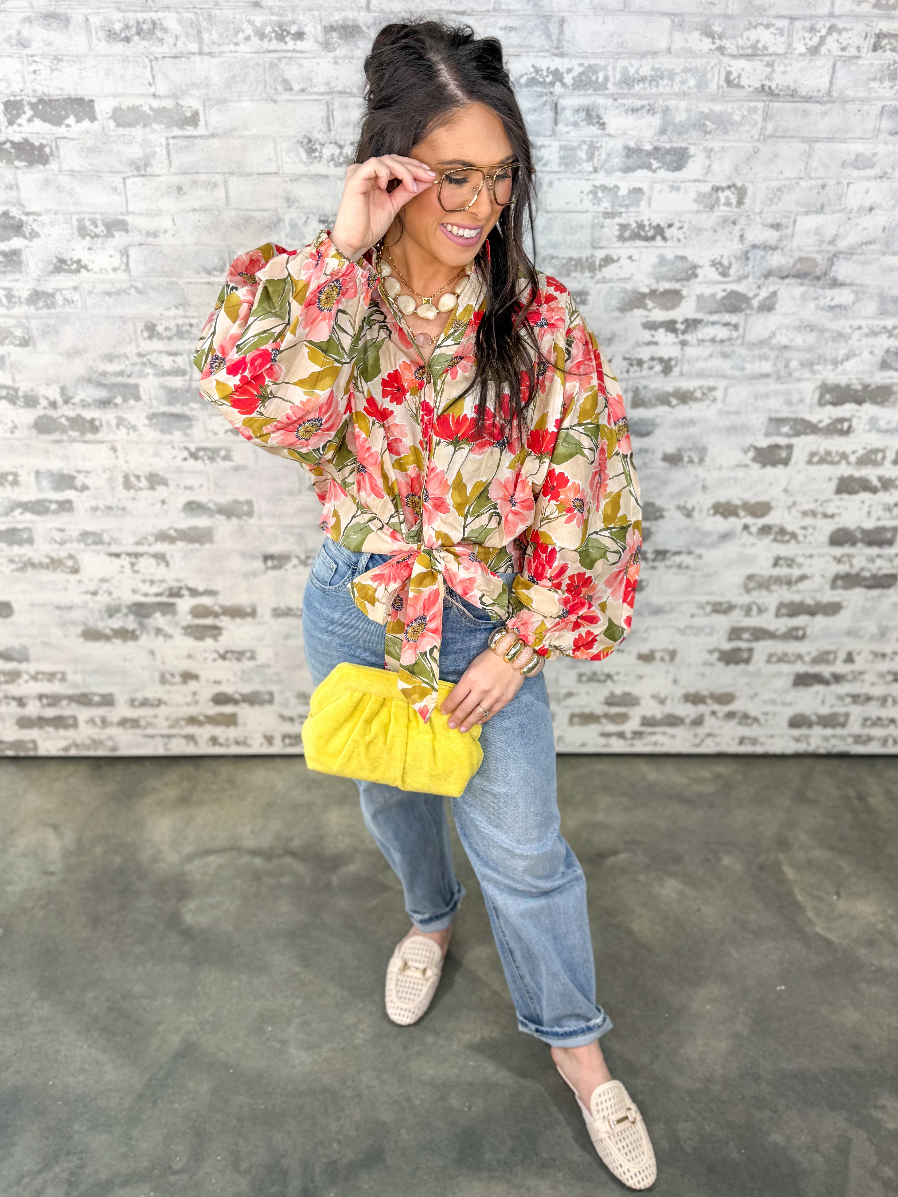 Petal Kiss Tie-Hem Top