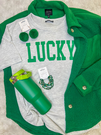 "LUCKY" Graphic Top