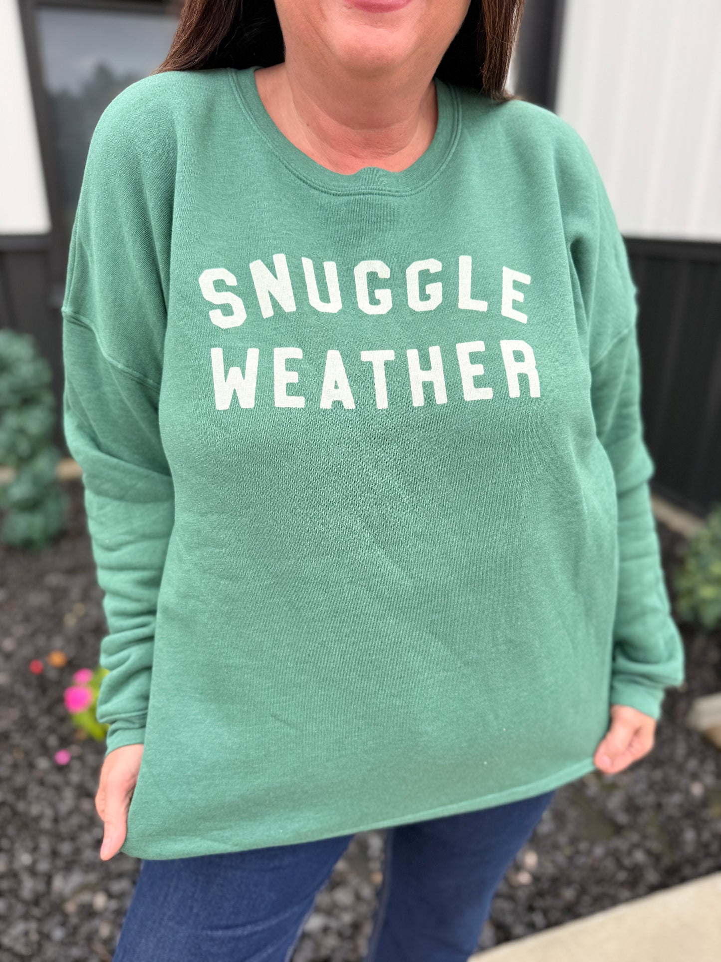 PLUS ONLY Snuggle Weather Mineral Washed Graphic Crewneck