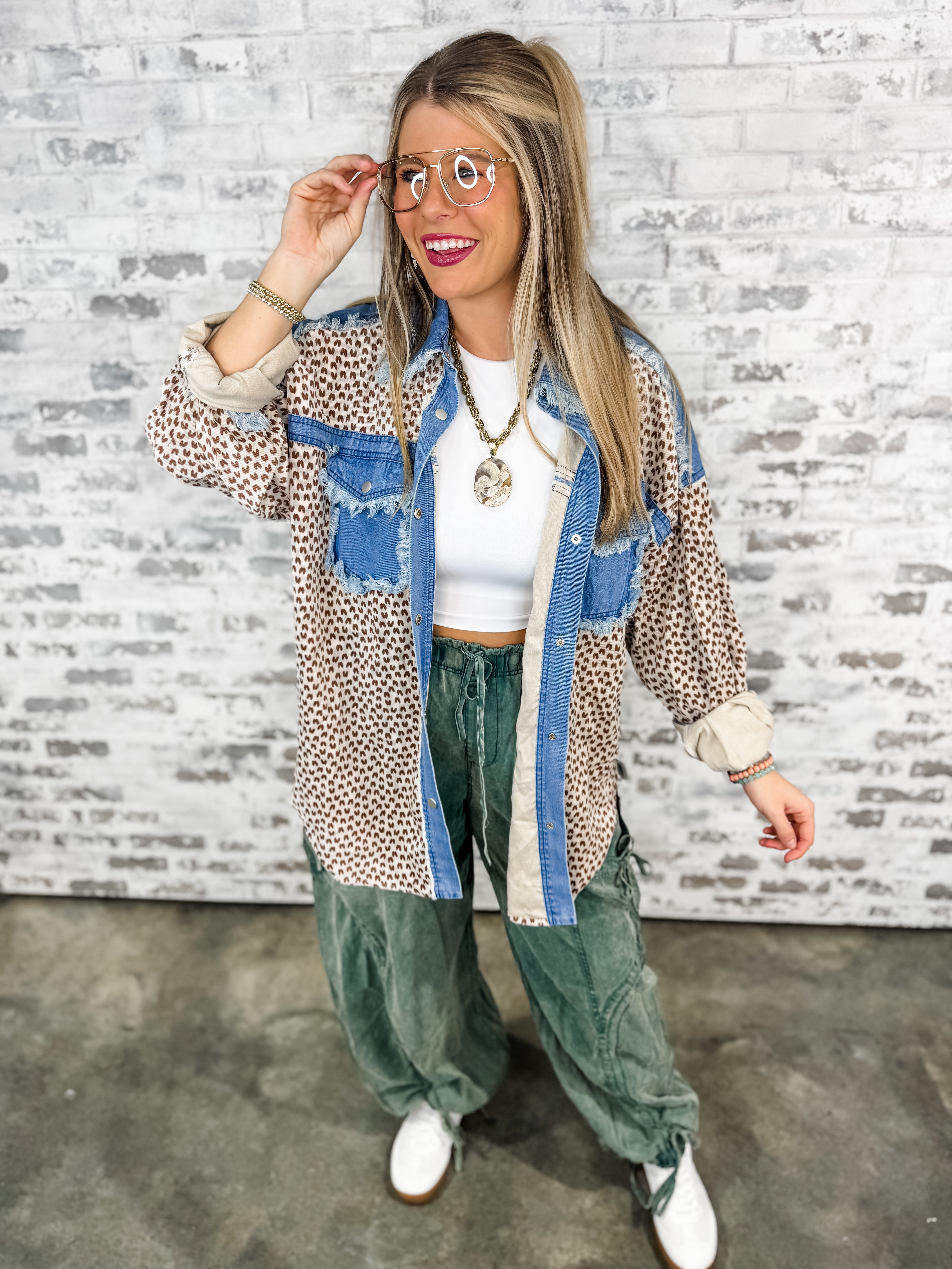 Wild Stitch Denim Mix Shacket