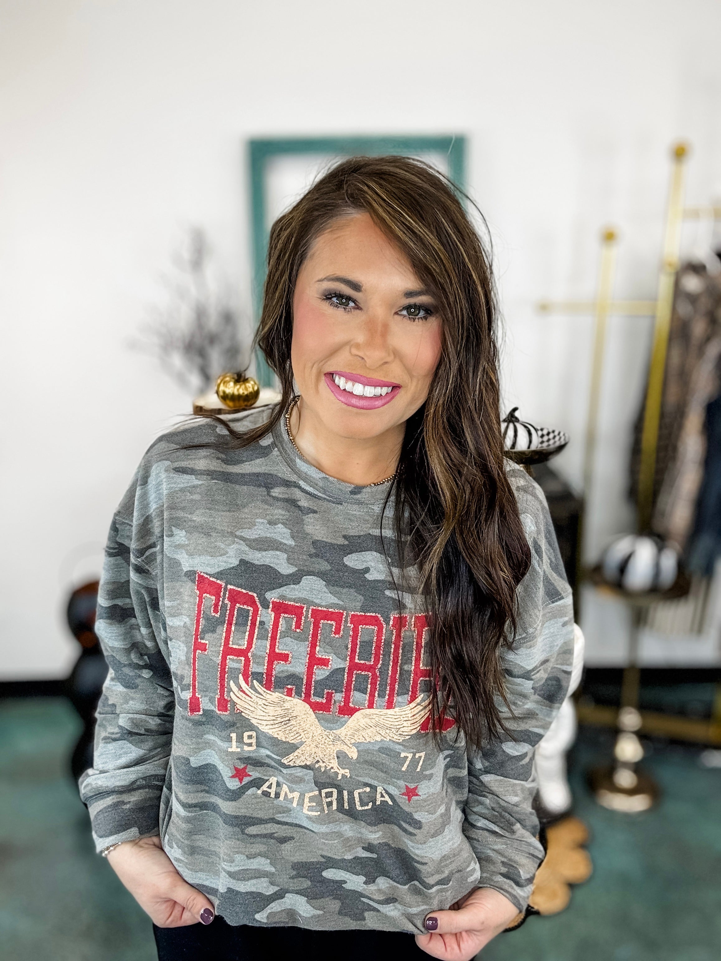 Free Bird America Graphic Top