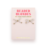 Beaded Blondes Pearl Bow Earrings