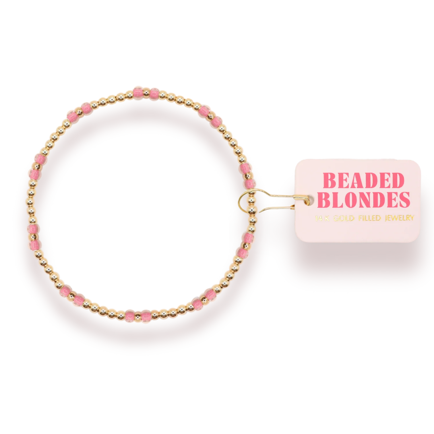 Beaded Blondes Rose Pink Hazel Bracelet - Extended